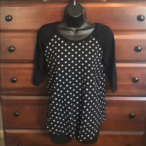 Black/white polka dot 3/4 light sweater Size M
